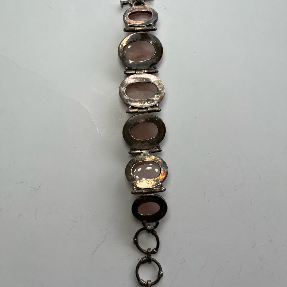 Handmade, Rose Quartz- Faceted, Cushioned withSterling 8”Adjustable Bracelet EUC - Picture 5 of 9